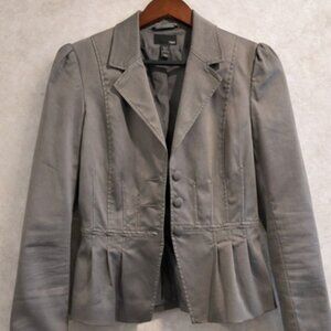 H&M Tailored Gray Blazer Jacket | Peplum Detail | US 6